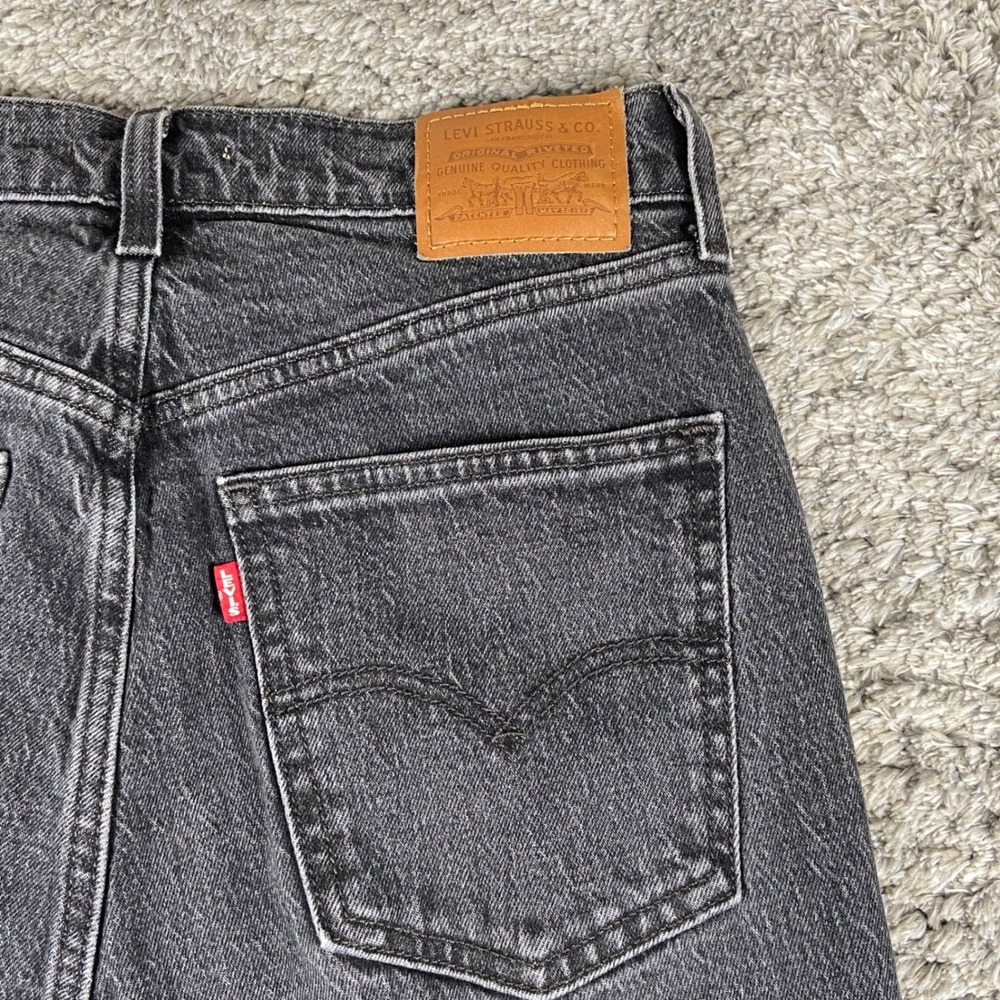 Levis 70s High Flare Premium‎ Jeans Women 29x30 Grey Black Denim Retro Boho Boot